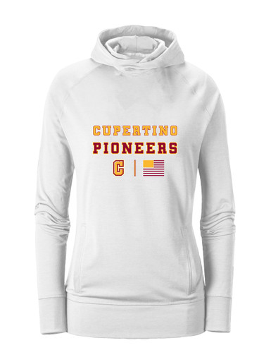 Cupertino Pioneers C Script Spirit Flag Women's Hoodie