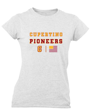Cupertino Pioneers C Script Spirit Flag Women's SS T-Shirt