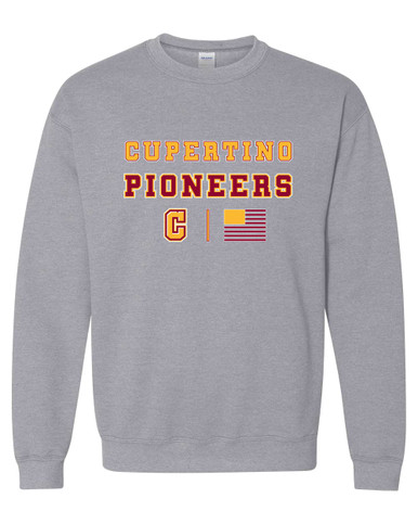 Cupertino Pioneers C Script Spirit Flag Men's Sweatshirt