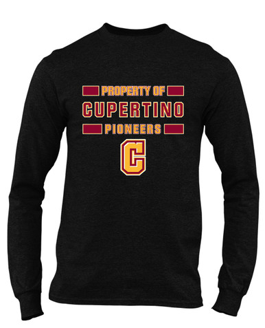 Cupertino Pioneers C Script Property Of Men's LS T-Shirt