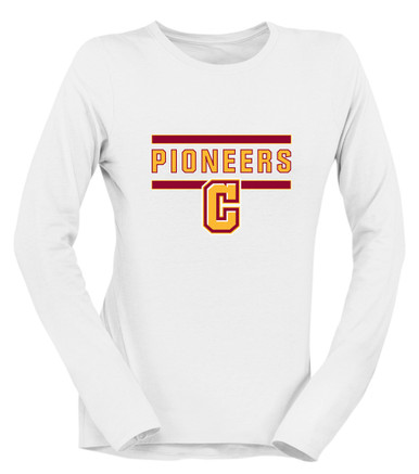 Cupertino Pioneers C Script Mascot #5 Women's LS T-Shirt