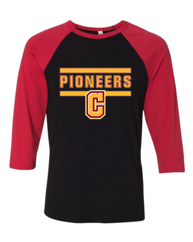 Cupertino Pioneers C Script Mascot #5 Women's Baseball T-Shirt