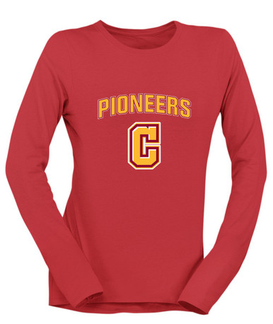 Cupertino Pioneers C Script Mascot #6 Women's LS T-Shirt