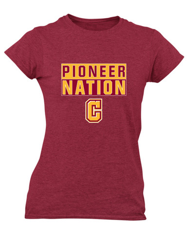 Cupertino Pioneers C Script Nation #1 Women's Premium SS T-Shirt