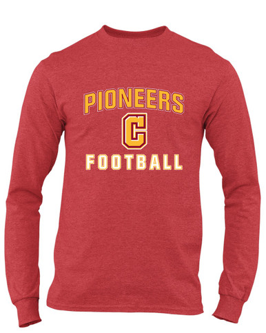 Cupertino Pioneers C Script Football #1 Men's Premium LS T-Shirt