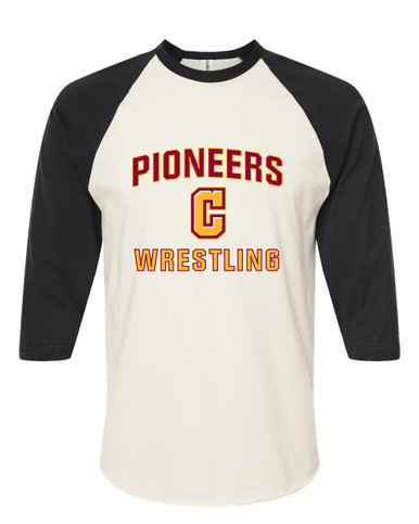 Cupertino Pioneers C Script Wrestling Men's Baseball T-Shirt