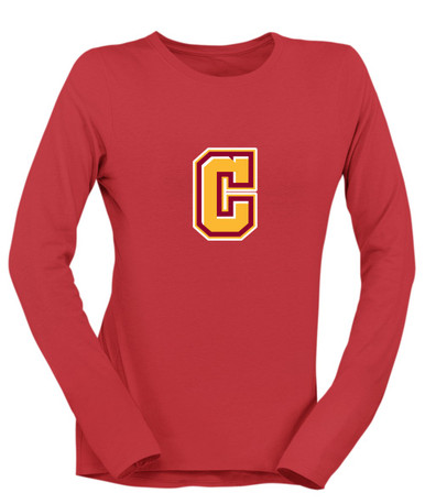 Cupertino Pioneers C Script Mascot #1 Women's LS T-Shirt