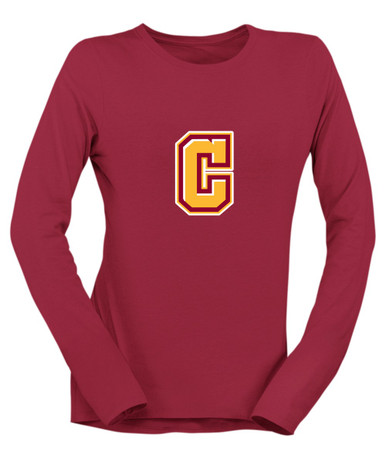 Cupertino Pioneers C Script Mascot #1 Women's Premium LS T-Shirt