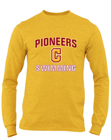 Cupertino Pioneers C Script Swimming Men's LS T-Shirt