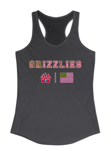Grassfield Grizzlies Pink Camo Flag Women's Tank Top