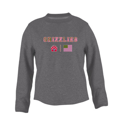 Grassfield Grizzlies Pink Camo Flag Women's Sweatshirt