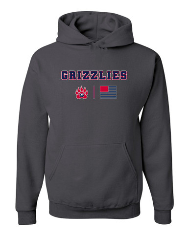 Grassfield Grizzlies Team Colors Flag Men's Premium Hoodie