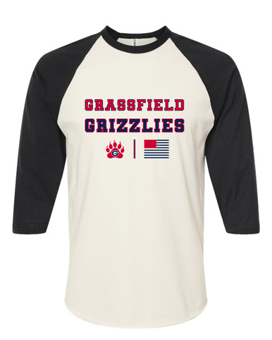Grassfield Grizzlies Spirit Flag Women's Baseball T-Shirt