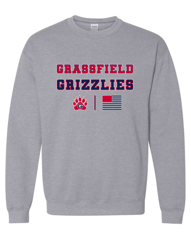 Grassfield Grizzlies Spirit Flag Men's Sweatshirt