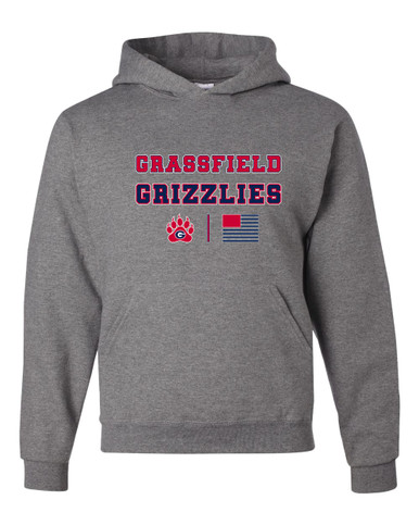 Grassfield Grizzlies Spirit Flag Men's Premium Hoodie
