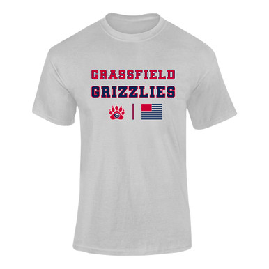 Grassfield Grizzlies Spirit Flag Men's SS T-Shirt