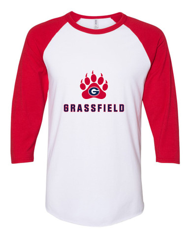 Grassfield Grizzlies Mascot #2 Women's Baseball T-Shirt
