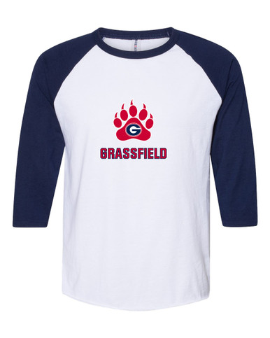 Grassfield Grizzlies Mascot #2 Men's Baseball T-Shirt