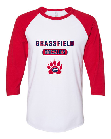 Grassfield Grizzlies Mascot #3 Men's Baseball T-Shirt
