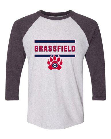 Grassfield Grizzlies Mascot #4 Men's Baseball T-Shirt
