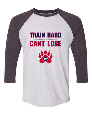 Grassfield Grizzlies Train Hard, Can't Lose Men's Baseball T-Shirt