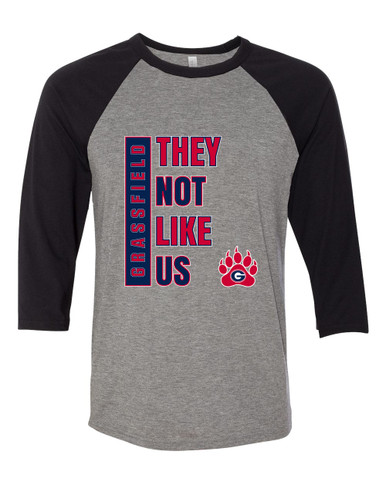 Grassfield Grizzlies They Not Like Us #1 Women's Baseball T-Shirt