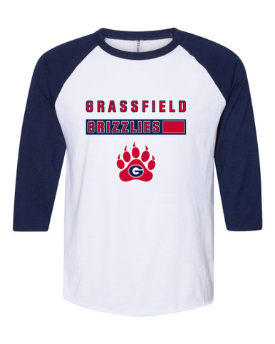 Grassfield Grizzlies Mascot #7 Women's Baseball T-Shirt