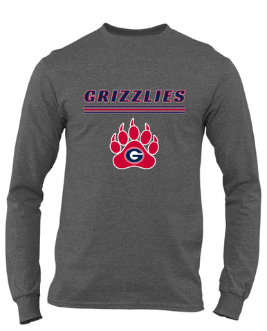 Grassfield Grizzlies Mascot #8 Men's LS T-Shirt