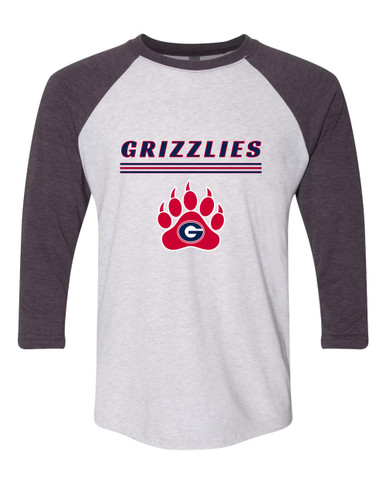 Grassfield Grizzlies Mascot #8 Men's Baseball T-Shirt