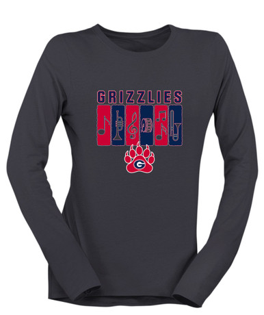 Grassfield Grizzlies Band # 2 Women's LS T-Shirt