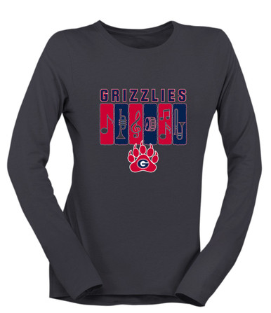 Grassfield Grizzlies Band # 2 Women's Premium LS T-Shirt