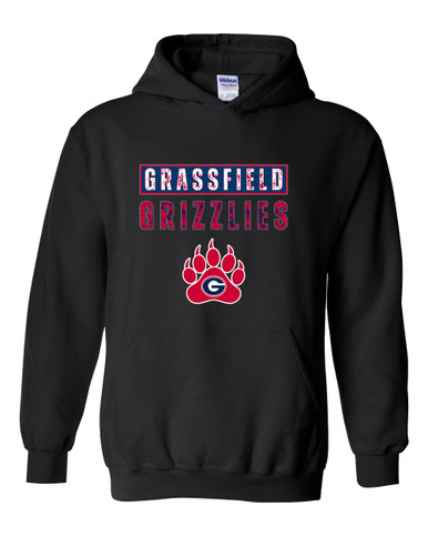 Grassfield Grizzlies Mascot #9 Men's Hoodie
