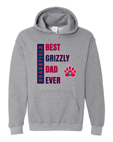 Grassfield Grizzlies Best Grizzly Dad Men's Hoodie