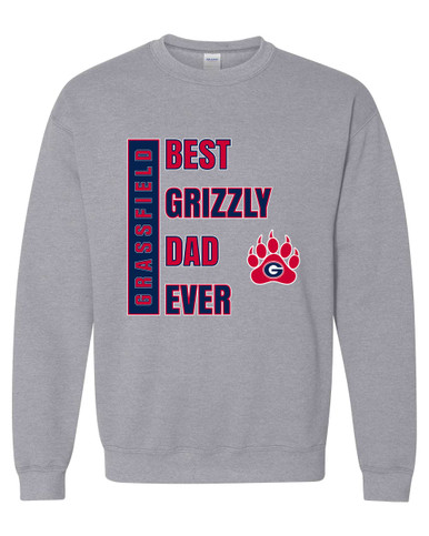 Grassfield Grizzlies Best Grizzly Dad Men's Sweatshirt