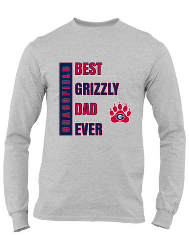 Grassfield Grizzlies Best Grizzly Dad Men's LS T-Shirt