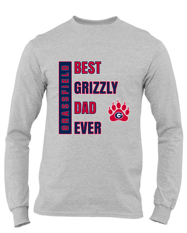 Grassfield Grizzlies Best Grizzly Dad Men's Premium LS T-Shirt