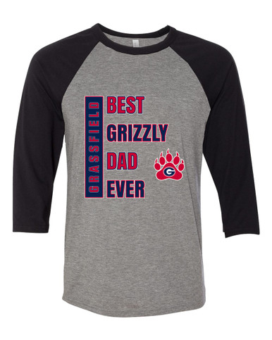 Grassfield Grizzlies Best Grizzly Dad Men's Baseball T-Shirt