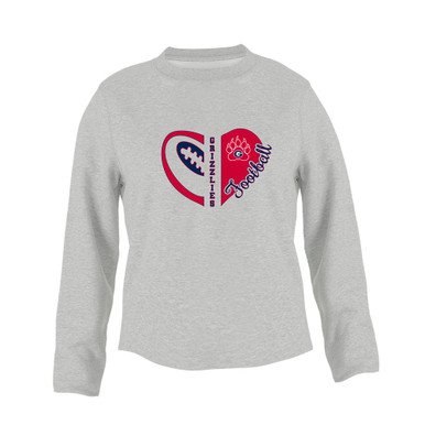 Grassfield Grizzlies Heart Football Women's Sweatshirt