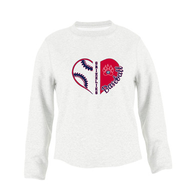 Grassfield Grizzlies Heart Baseball Women's Sweatshirt