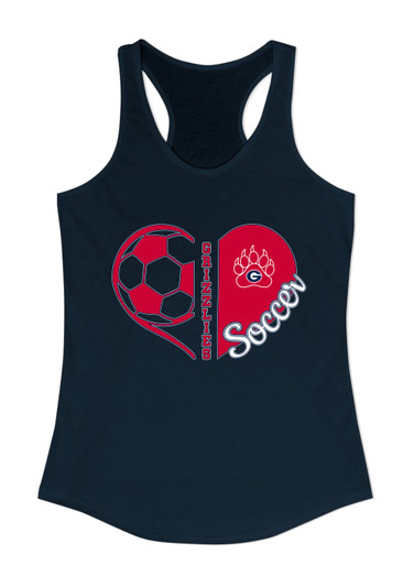 Grassfield Grizzlies Heart Soccer Women's Tank Top