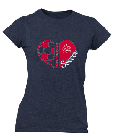 Grassfield Grizzlies Heart Soccer Women's SS T-Shirt
