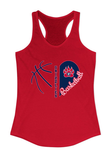 Grassfield Grizzlies Heart Basketball Women's Tank Top