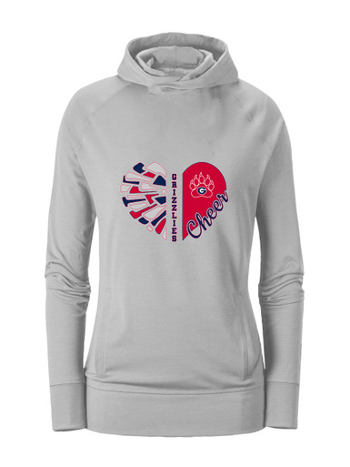 Grassfield Grizzlies Heart Cheer Women's Hoodie