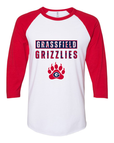 Grassfield Grizzlies Mascot #9 Women's Baseball T-Shirt