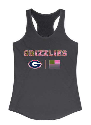 Grassfield Grizzlies G Script Pink Camo Flag Women's Tank Top