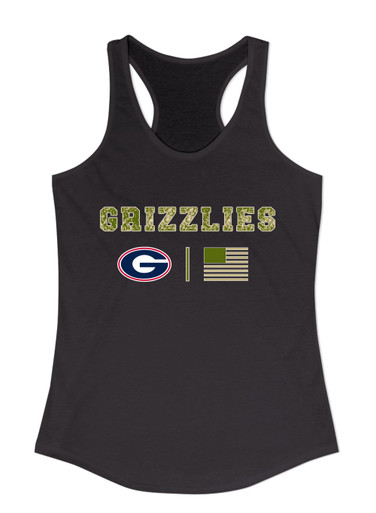 Grassfield Grizzlies G Script Camo Flag Women's Tank Top