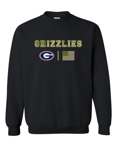 Grassfield Grizzlies G Script Camo Flag Men's Sweatshirt