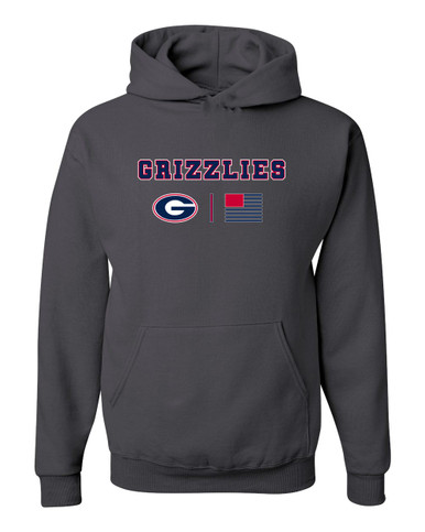 Grassfield Grizzlies G Script Team Colors Flag Men's Premium Hoodie