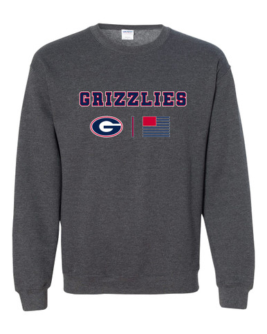 Grassfield Grizzlies G Script Team Colors Flag Men's Sweatshirt
