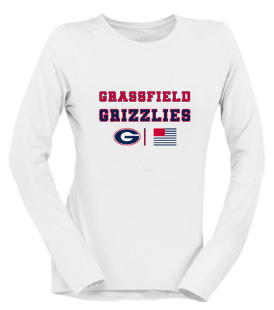 Grassfield Grizzlies G Script Spirit Flag Women's Premium LS T-Shirt
